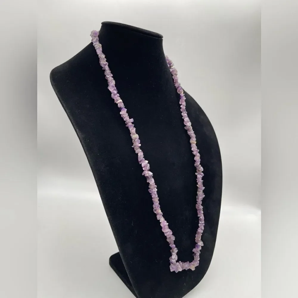 Amethyst Chips Necklace 20 Inches Long